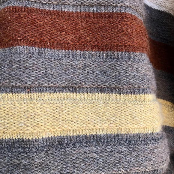 Vintage Wool mix Crew Neck Multicoloured Striped Sweater - Tee XX - XXL - Picture 2 of 7